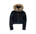 BURBERRY CROPPED FUR ZIP UP HOODIE