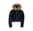 BURBERRY CROPPED FUR ZIP UP HOODIE