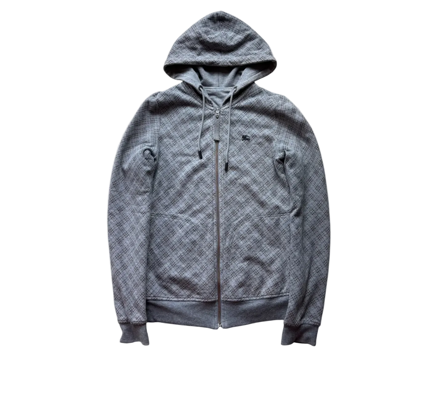 BURBERRY GREY REVERSIBLE ZIP UP HOODIE