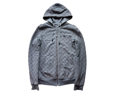 BURBERRY GREY REVERSIBLE ZIP UP HOODIE
