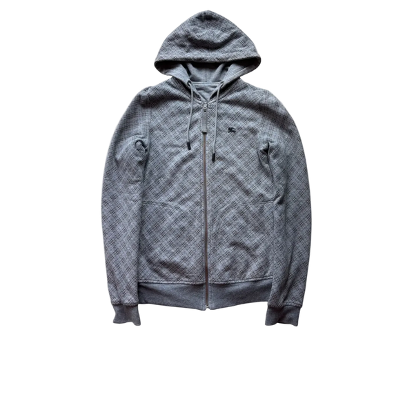 BURBERRY GREY REVERSIBLE ZIP UP HOODIE