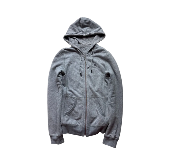 BURBERRY GREY REVERSIBLE ZIP UP HOODIE