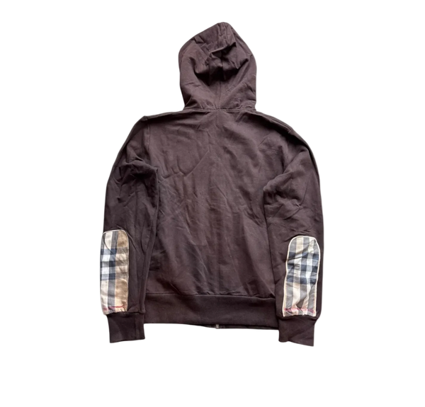 BURBERRY BROWN ZIP UP HOODIE