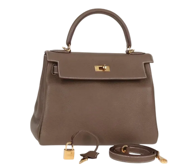 HERMÉS Kelly 28 2021 Z Etoupe Gold