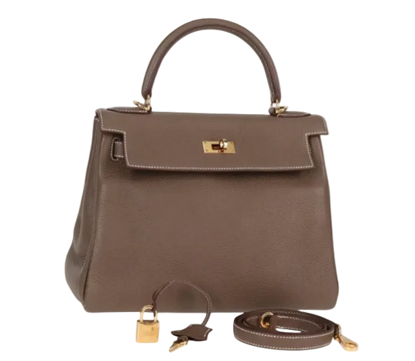 HERMÉS Kelly 28 2021 Z Etoupe Gold