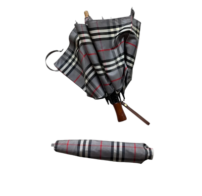BURBERRY GREY MONOGRAM UMBRELLA