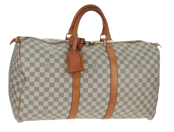 LOUIS VUITTON Damier Azur Keepall 50 Boston