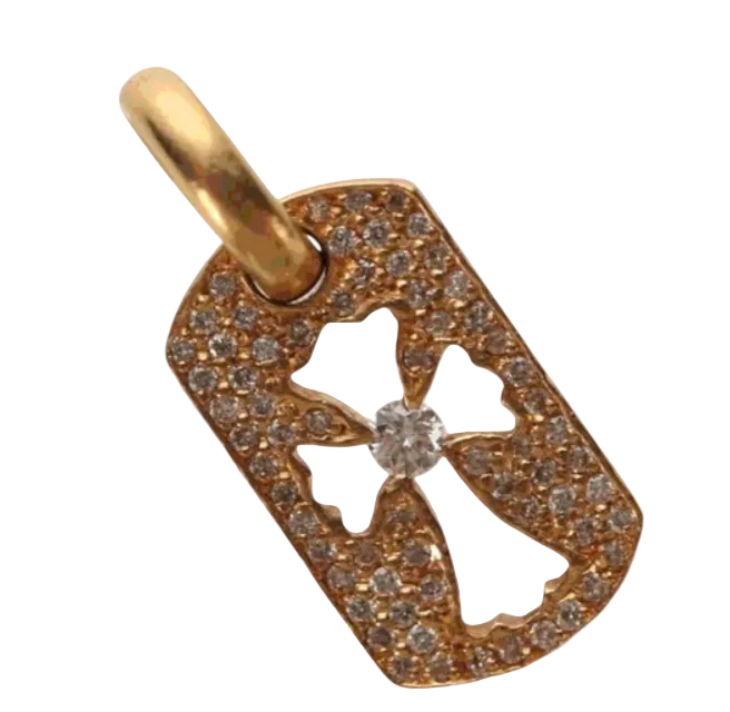 Chrome Hearts Tiny Cutout Cross Charm 22K Gold