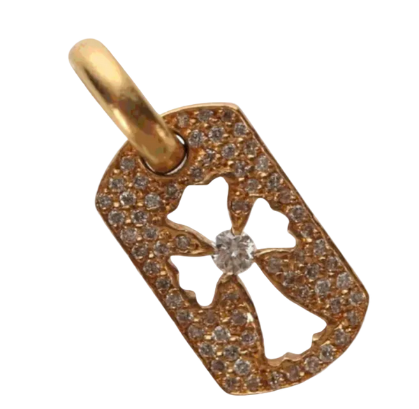 Chrome Hearts Tiny Cutout Cross Charm 22K Gold