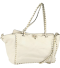 VALENTINO Studs Tote Bag Leather 2way