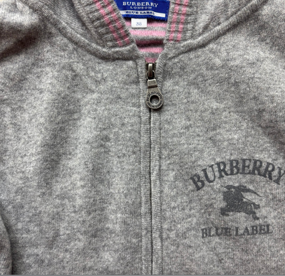BURBERRY GREY ZIP UP HOODIE