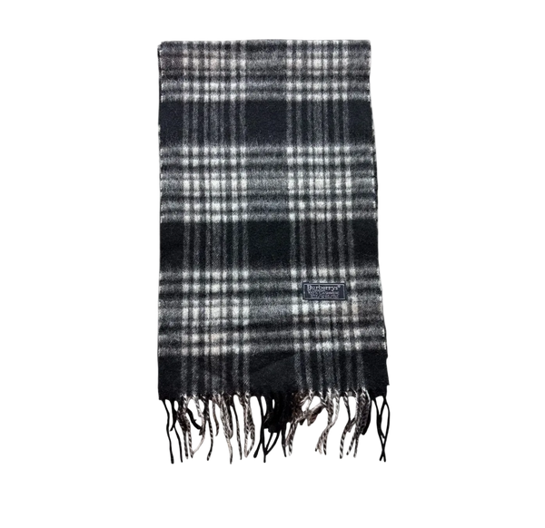 BURBERRY NOVACHECK CASHMERE SCARF BLACK