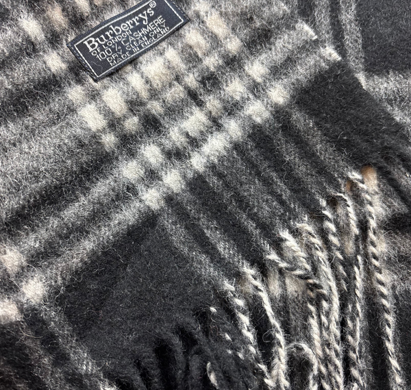BURBERRY NOVACHECK CASHMERE SCARF BLACK