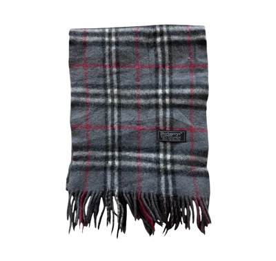 BURBERRY NOVACHECK CASHMERE SCARF GREY