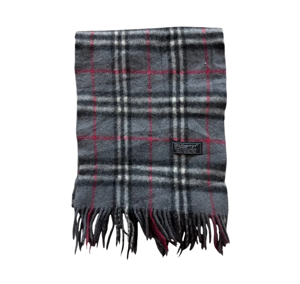BURBERRY NOVACHECK CASHMERE SCARF GREY