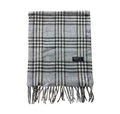 BURBERRY NOVACHECK CASHMERE SCARF LIGHT GREY