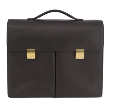 LOUIS VUITTON Taiga Serviette Kazan Business Bag Acajou