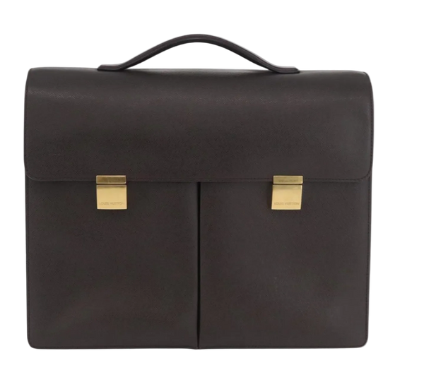 LOUIS VUITTON Taiga Serviette Kazan Business Bag Acajou