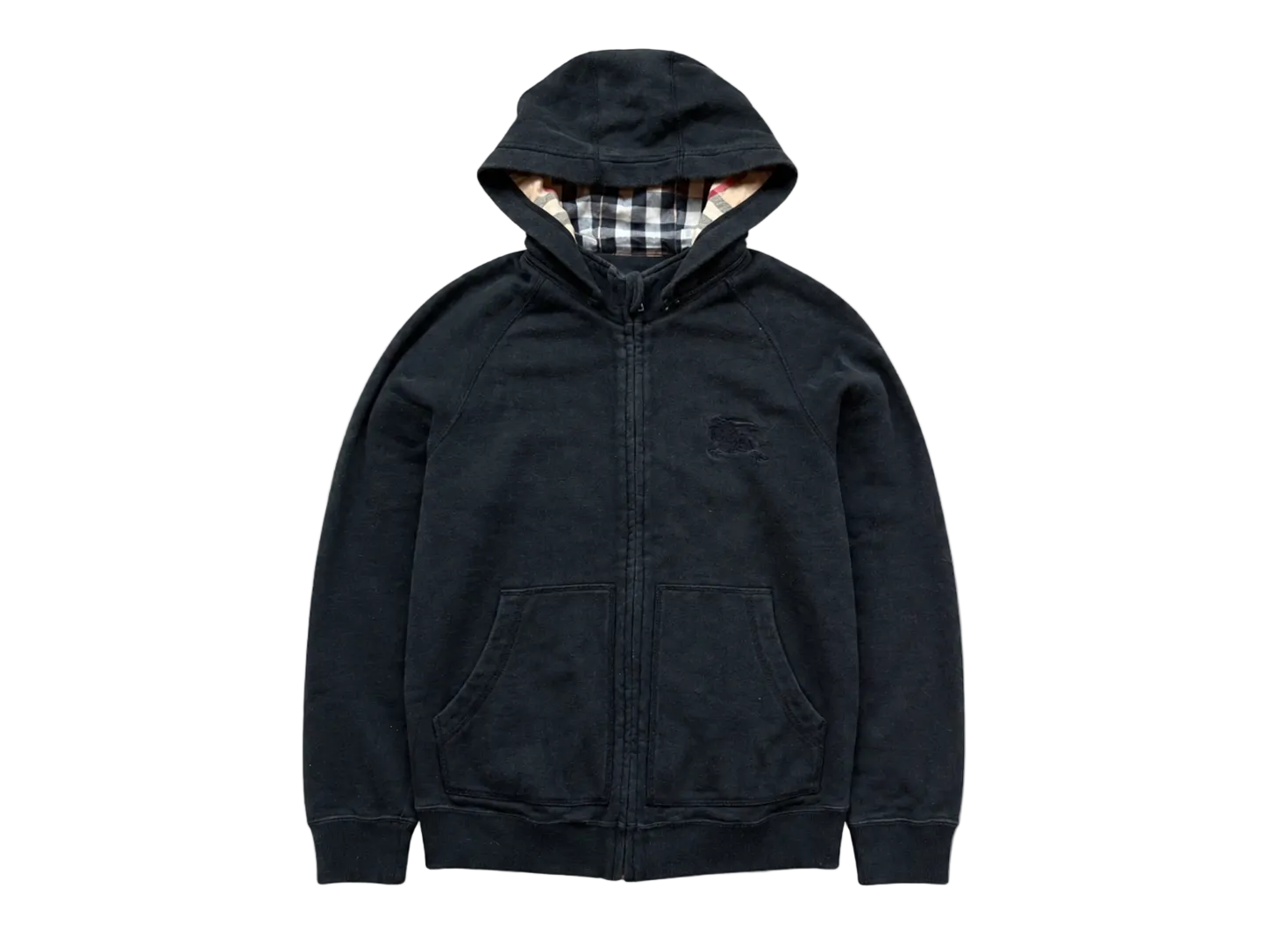 BURBERRY BLACK ZIP UP HOODIE