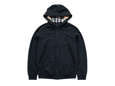 BURBERRY BLACK ZIP UP HOODIE