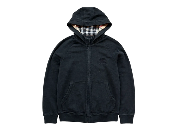 BURBERRY BLACK ZIP UP HOODIE