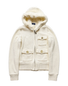 BURBERRY WHITE FUR ZIP UP HOODIE