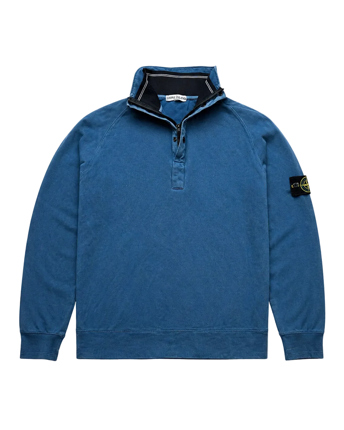 STONE ISLAND BLUE HALF ZIP UP KNIT