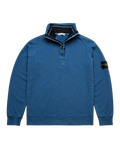 STONE ISLAND BLUE HALF ZIP UP KNIT