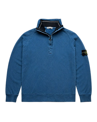 STONE ISLAND BLUE HALF ZIP UP KNIT